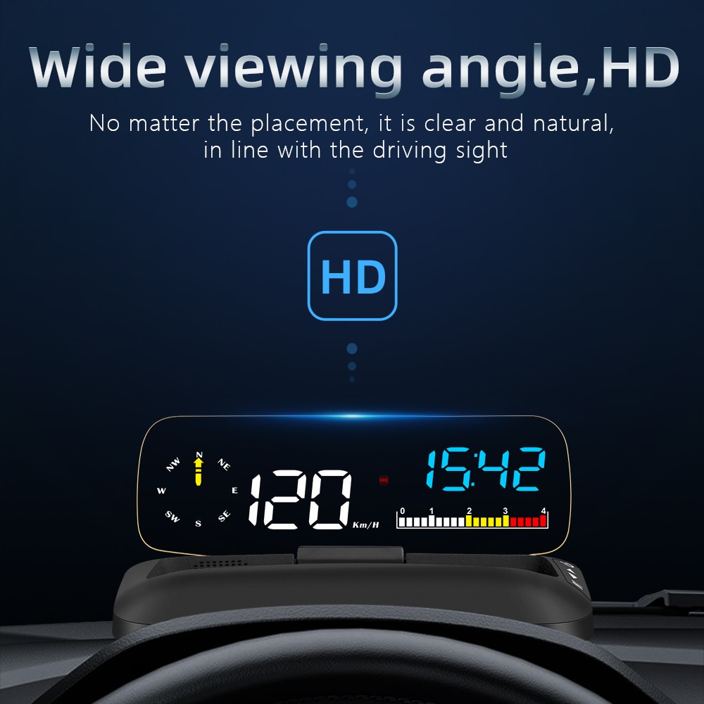 New C5 OBD2+GPS Head Up Display Head Up Display Speedometer HUD Car Windscreen Speed Projector KMH/KPM Compatiable With all Cars