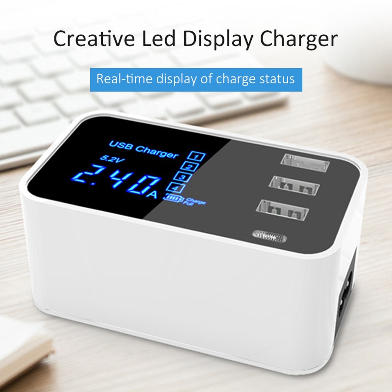 Charge Type C USB Charger HUB Led Display Wall Charger Fast Mobile Phone Charger USB Adapter EU US UK Plug For iPhone X XS