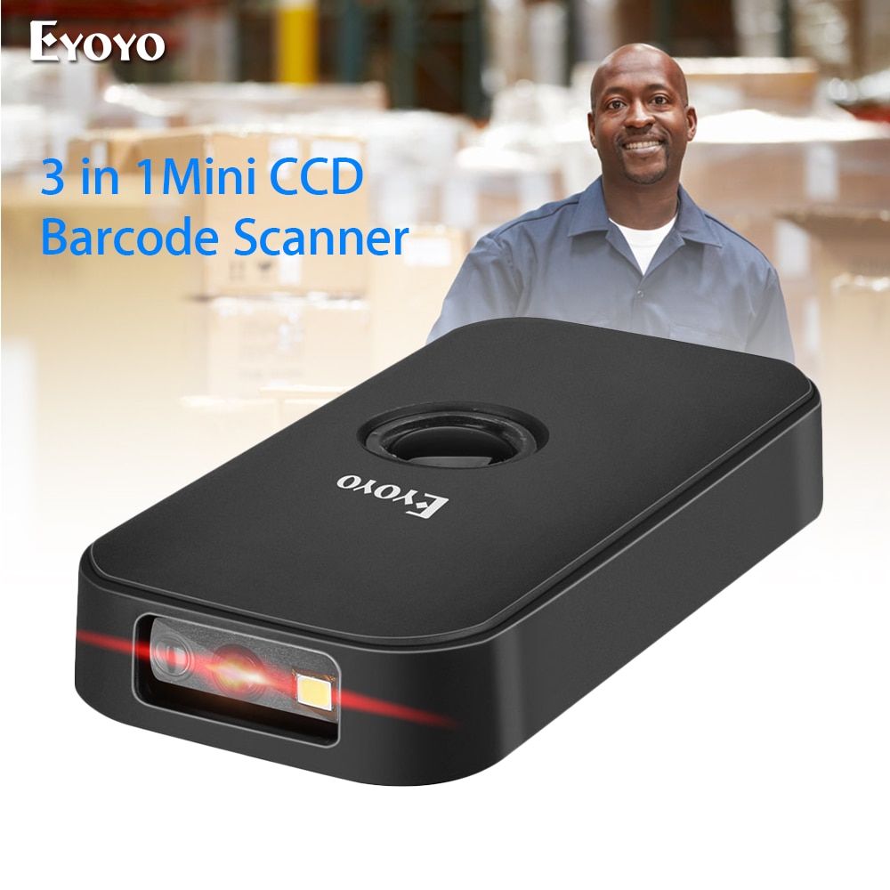EY-009C Barcode Scanner CCD 2.4G Pocket BT Wired 3-in-1 Connection Modes Decoding Capability Mini Barcode Scanner Wireless