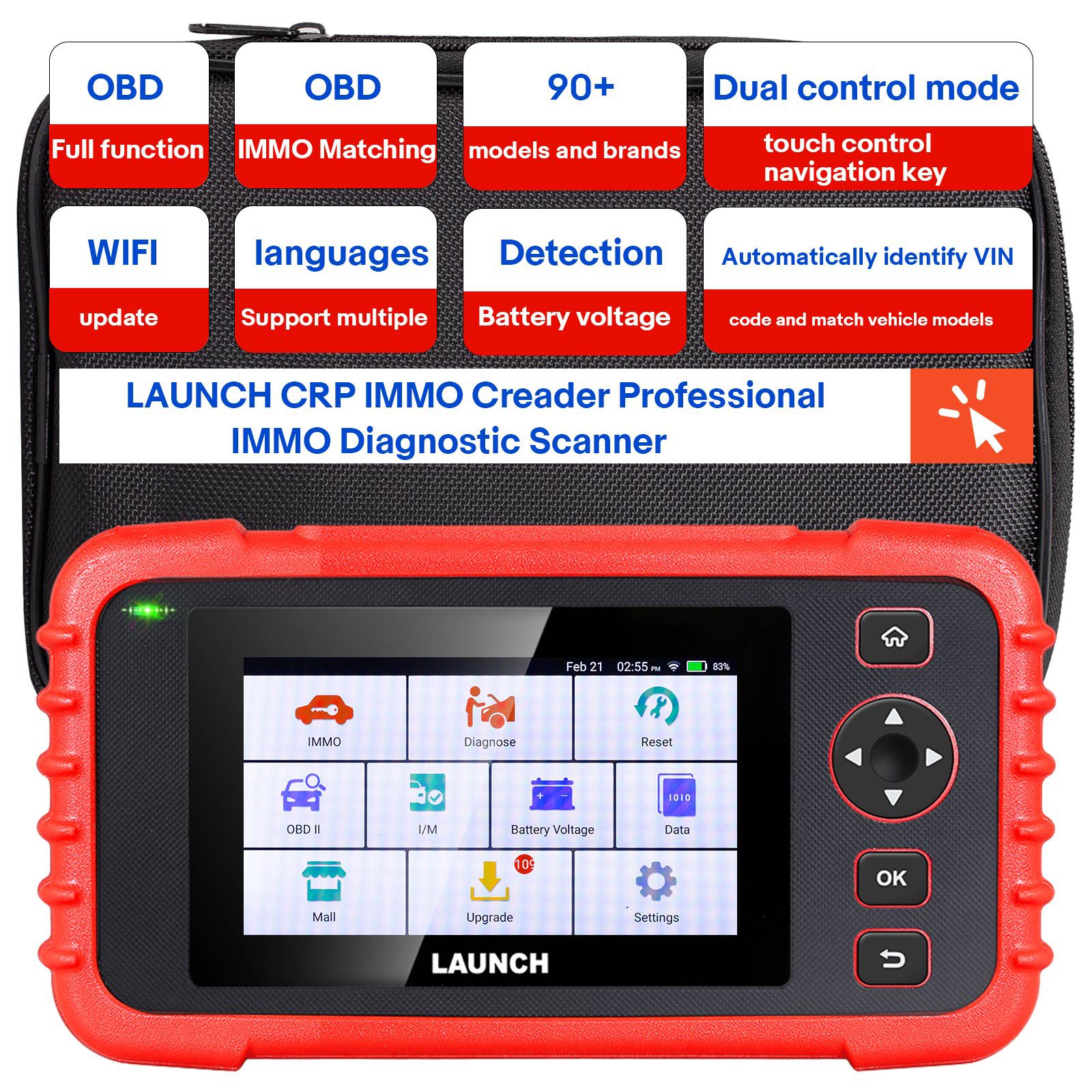 LAUNCH CRP IMMO Creader Professional IMMO Diagnostic Scanner OBD IMMO Matching Automatically Identify VIN Code Wi-Fi Update