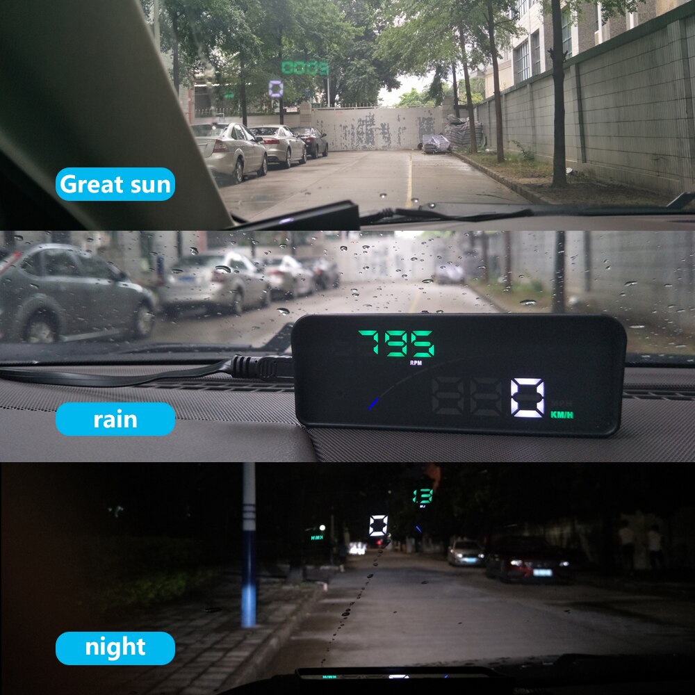 P9 Car HUD Head Up Display OBD Smart Digital Meter For Most OBD2 EUOBD Cars P9 HD Projector Display The Car Dashboard