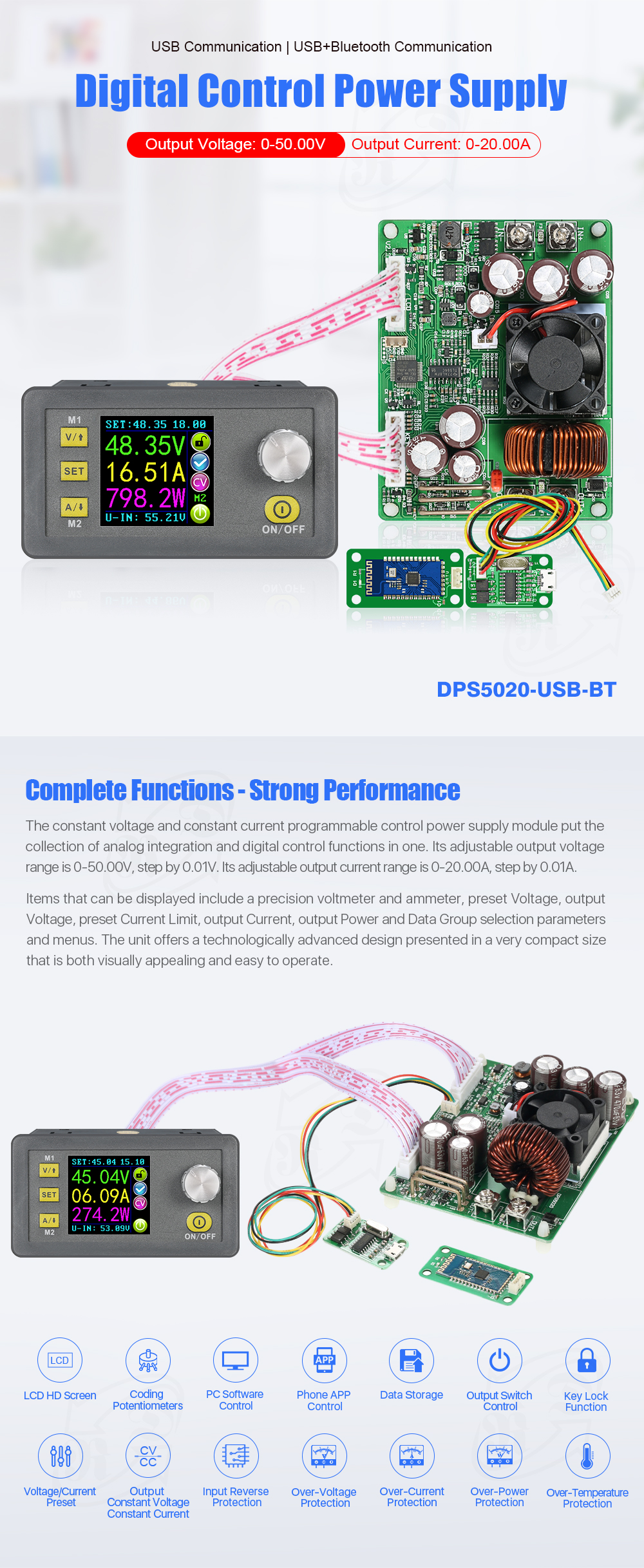 DPS5020 Constant Voltage current DC DC Step-down communi