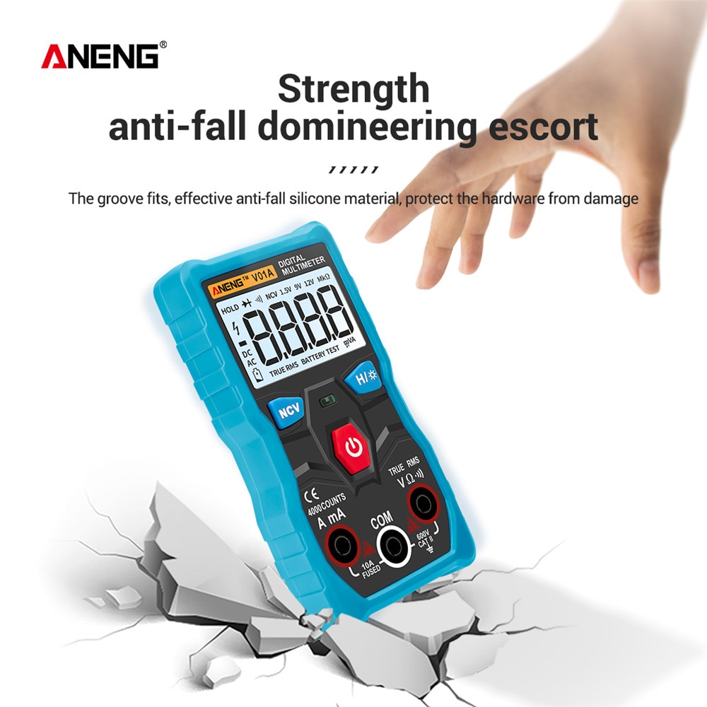 ANENG V01A  Digital Professional Multimeter Automatic True-RMS Intelligent NCV 4000 Counts AC/DC Voltage Current Ohm Test Tool