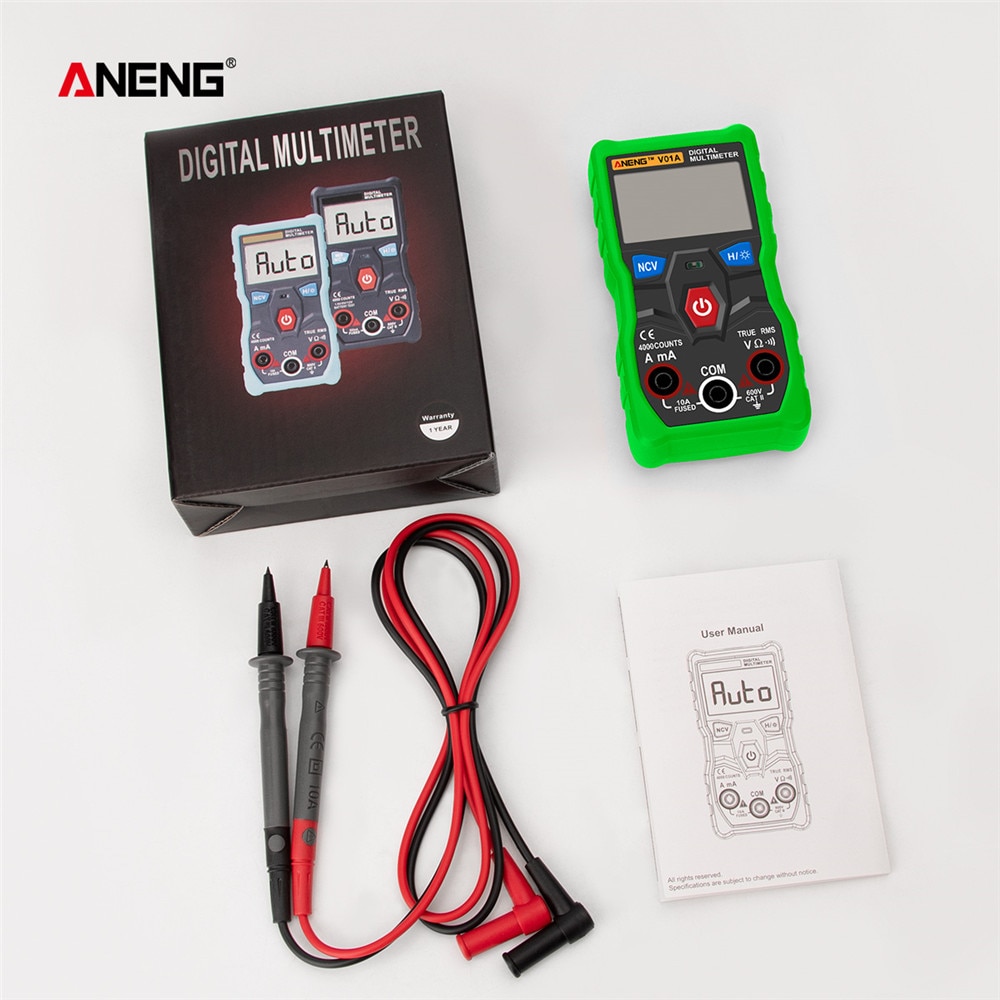 ANENG V01A  Digital Professional Multimeter Automatic True-RMS Intelligent NCV 4000 Counts AC/DC Voltage Current Ohm Test Tool