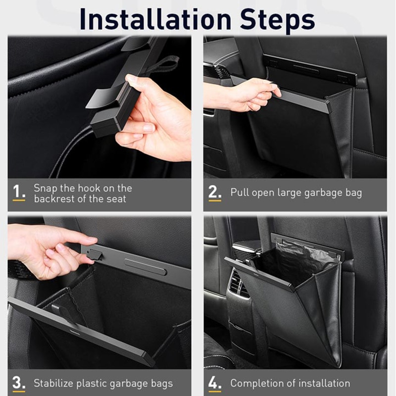 Car Seat Back Organizer PU Leather Garbage Storage Bag Auto Backseat Multi Pocket Hanging Pouch Car Organizer Accessories