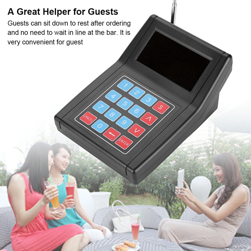 1-to-30 Restaurant Wireless Call Pager 999 Channel Calling Keypad Queuing Calling System Paging Calling System 100-240V