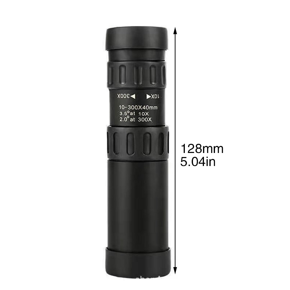 10-300x40 Powerful Monocular Telescope BQK4 Prism Travel Professional Outdoor Camping Bird Watching HD Zoom Kids Adults Metal