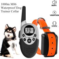 1000m Waterproof Dog Trainer Collar Remote Rechargeable Anti Barking Control Training Collar Device Vibration Sound Shock