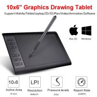 10*6 Inch Professional Graphic Tablet 8192 Levels Digital Drawing Tablet For MAC Window No need charge Pen Tablet