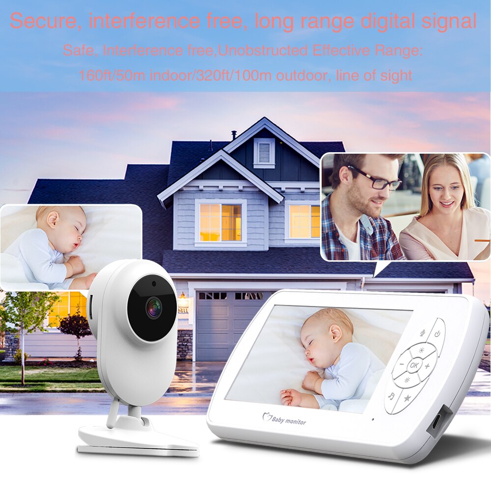 1080P Electronic Baby Monitor with Surveillance Camera Baby Nanny Camera Mini Babyphone Cameras 4.3''  Video Surveillance Camera