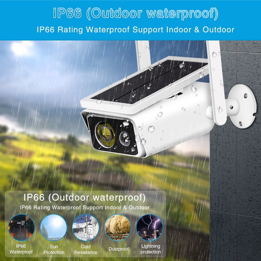 1080P Solar IP Camera Outdoor Waterproof Wireless Security Camera Solar Powered IR Motion Detection Night Vision IP Camera Wifi