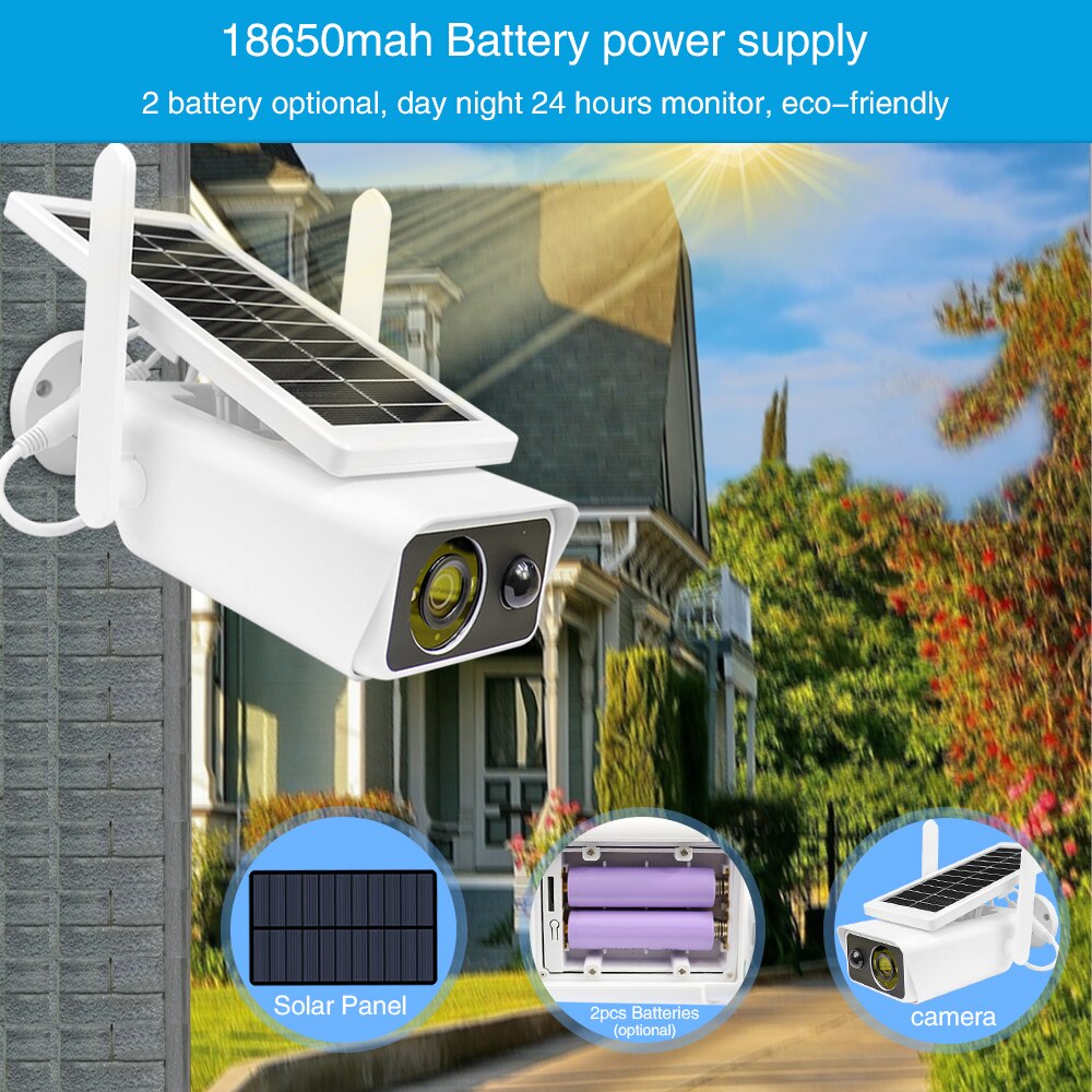 1080P Solar IP Camera Outdoor Waterproof Wireless Security Camera Solar Powered IR Motion Detection Night Vision IP Camera Wifi