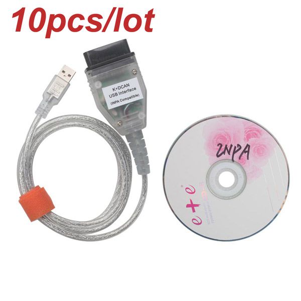 10pcs/lot INPA K+CAN Interface Diagnostic tool with FT232RL Chip for BMW
