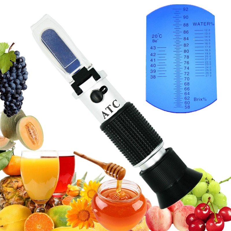 10pcs/lot Refractometer Honey Tester 58-90% Brix Hand held Brix Be Water For bee Honey Refractometer Sugar Meter 40%off