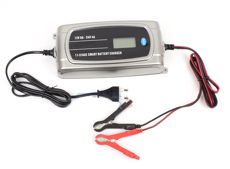 12V 24V Waterproof Truck Car Battery Charger, EFB GEL WET AGM Battery Charger with LCD Display, Battery Type Selectable