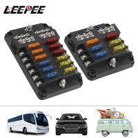 Plastic Cover 6 Ways 12 Ways Blade Fuse Block 12V 32V Fuse Box Holder M5 Stud With LED Indicator Light For Auto Car Marine