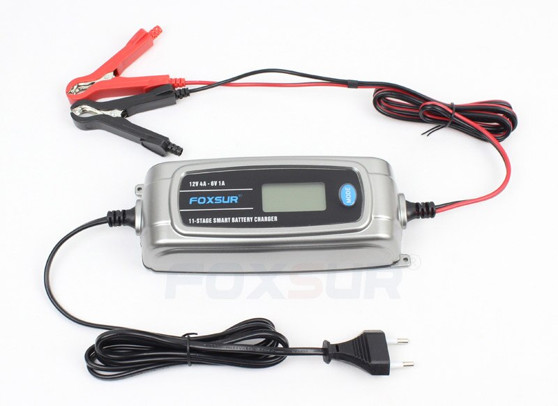 12V 4A 6V 1A 11-stage Smart Battery Charger, Toy & Car AGM GEL WET EFB Battery Charger, LCD Intelligent Battery Charger