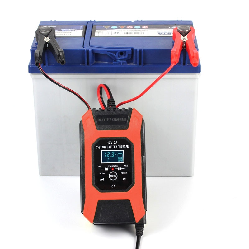 12V 7A 7-stage Battery Charger , Lead GEL STD AGM Car Motorcycle Battery Charger, Pulse charge Maintainer & Desulfator