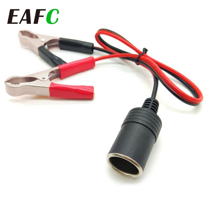 12V Car Battery Terminal Clamp Clip Cigarette Lighter Power Socket Adaptor Camping Battery Pump Power Adapter Splitter Car-styl