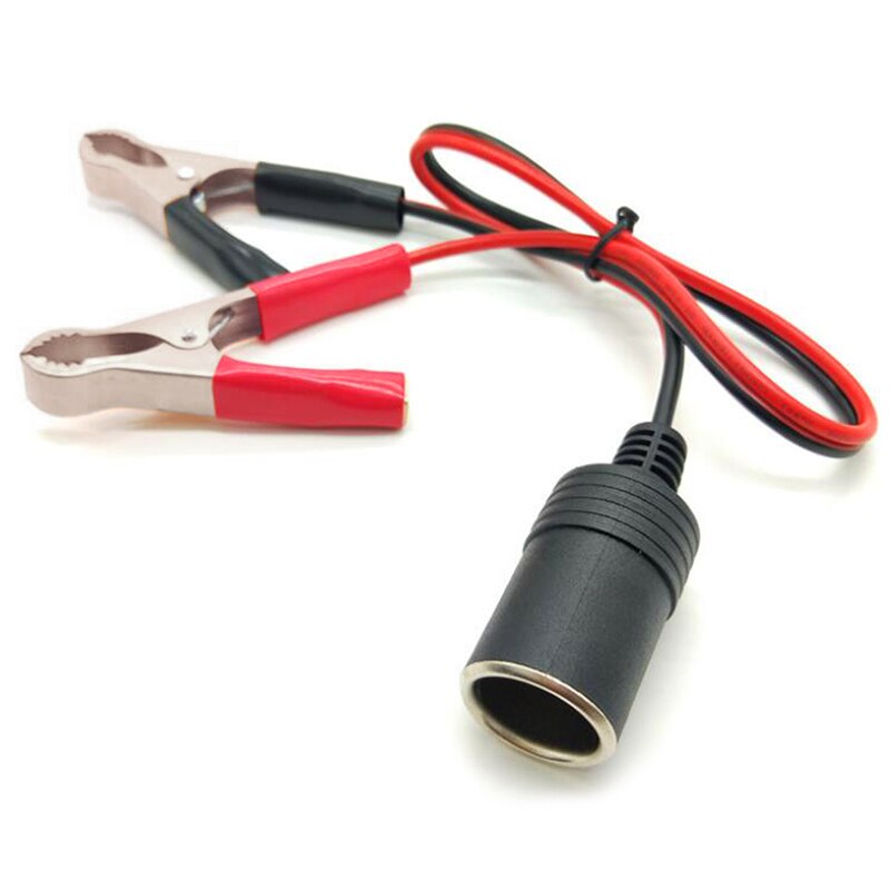 12V Car Battery Terminal Clamp Clip  Cigarette Lighter Power Socket Adaptor Camping Battery Pump Power Adapter Splitter Car-styl