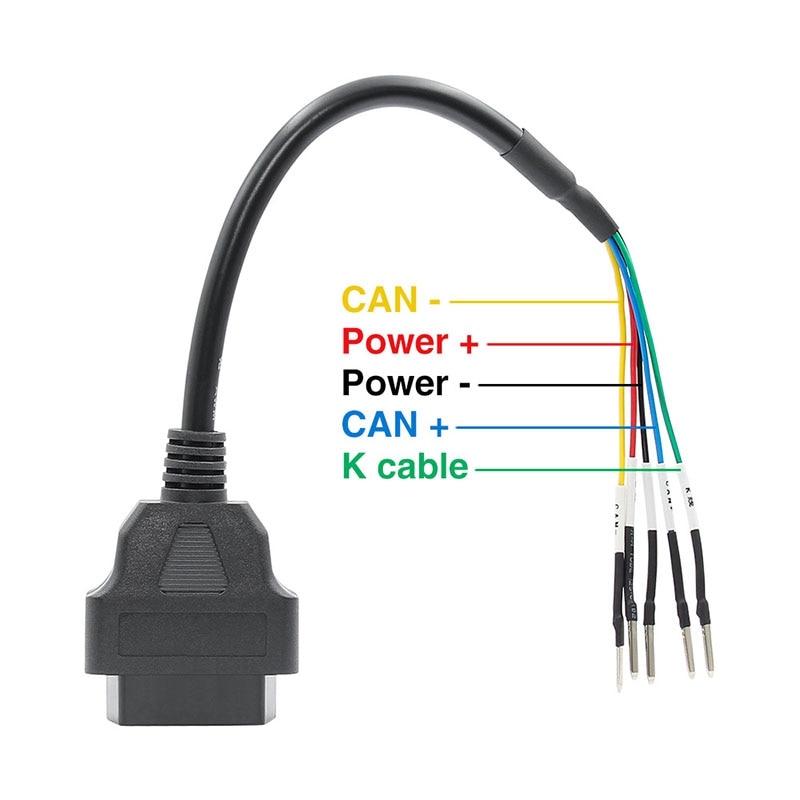 16 Pin OBD OBD2 Female K Line CAN Line Jumper Tester Connector Car Diagnostic Extension Cable Cord Pigtail