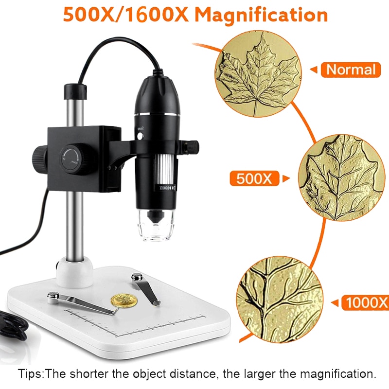 1600X 1000X USB Microscope Handheld Portable Digital Microscope USB Interface Electron Microscopes Zoom Magnifier Endoscope