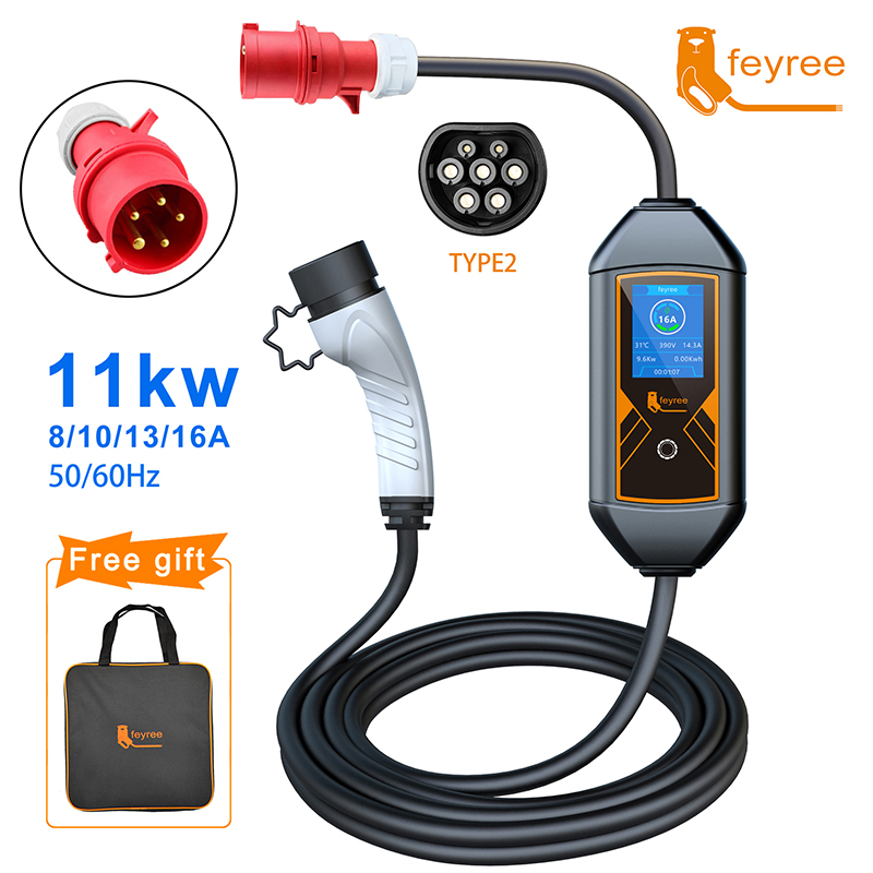 16A EV Portable Charger Type2  EVSE Charging Box Electric Car Charger CEE Plug IEC62196-2 Electric Vehicle Charger