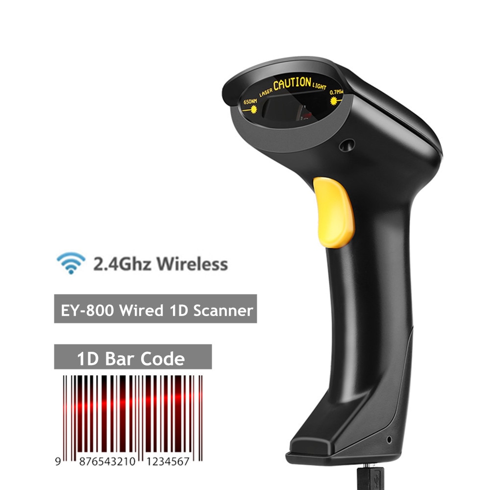 1D/2D QR Bar Code Reader CT007X Handheld Wired Barcode Scanner Bluetooth  PDF417 for IOS Android IPAD Eyoyo Wired Scanner