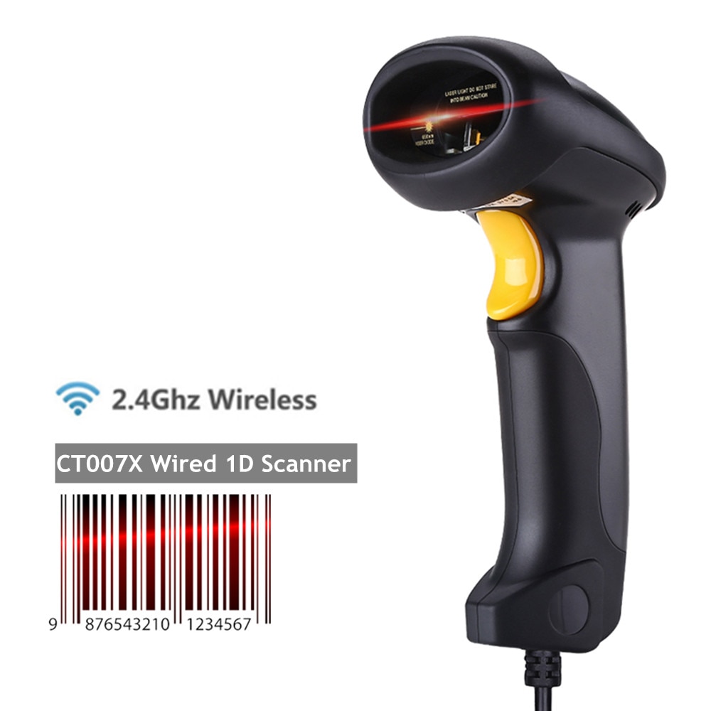 1D/2D QR Bar Code Reader CT007X Handheld Wired Barcode Scanner Bluetooth  PDF417 for IOS Android IPAD Eyoyo Wired Scanner