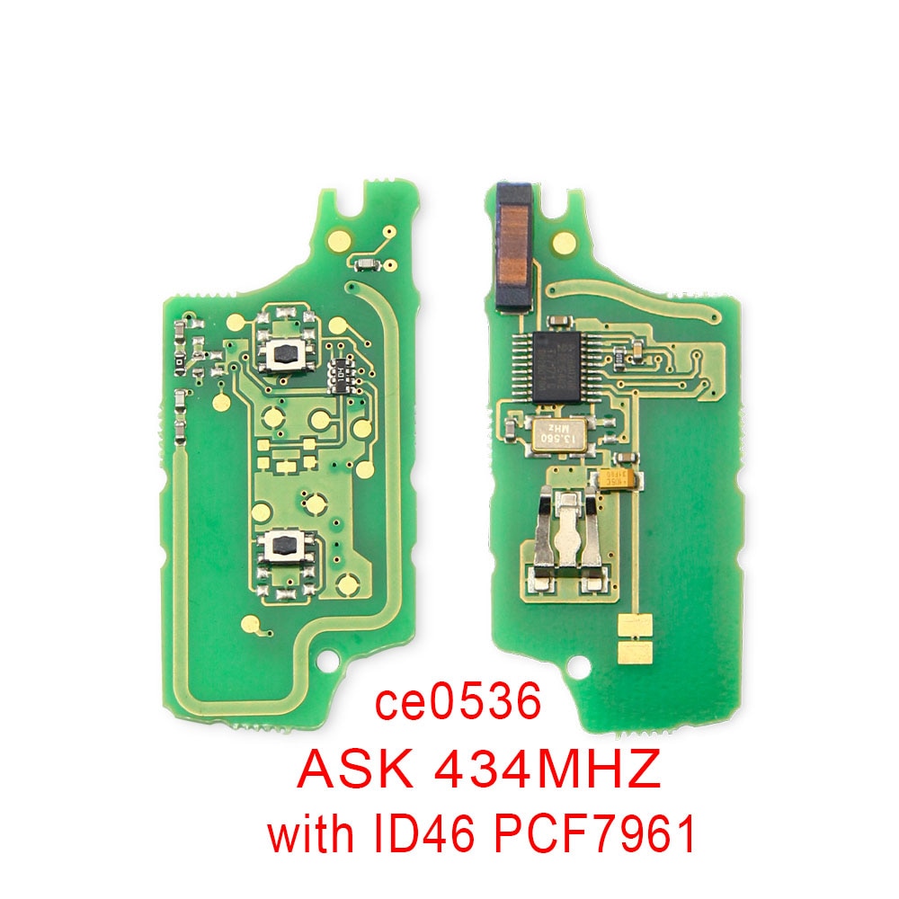 2 Buttons ASK CE0536 Flip Remote Key Electronic Circuit Board For Peugeot 207 407 307 308 Citroen C2 C3 C4 C5 ID46 Chip