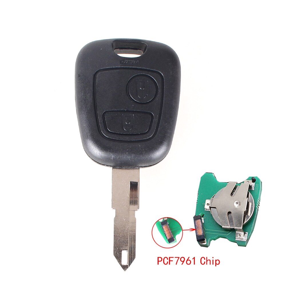 2 Buttons PCF7961 Transponder Chip Remote Control Car Key For Peugeot 206 306 405 433MHz Key With PCB Battery NE73 Blade