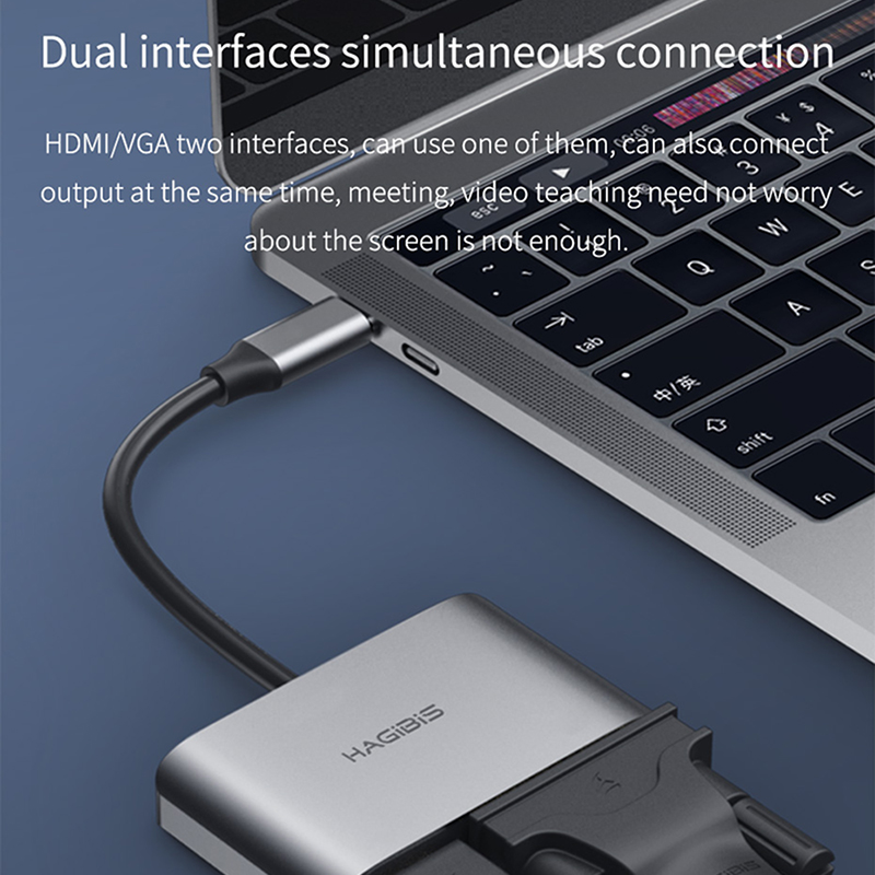 USB C Hub VGA Adapter Type C to HDMI-compatible 4K Thunderbolt 3 for Samsung Galaxy S10/S9/S8 Huawei Mate 20/P30 Pro