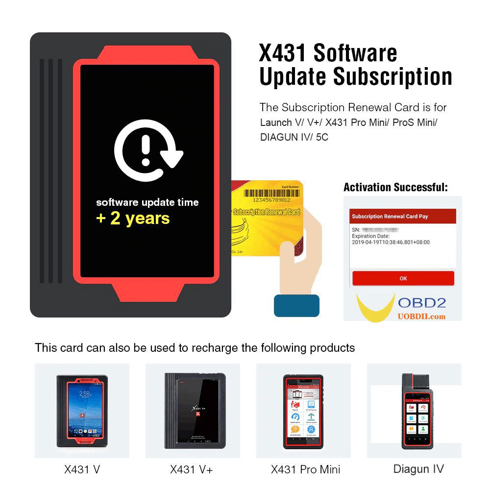 2 Years Update Service for Launch V/ V+/ X431 Pro Mini/ ProS Mini/ DIAGUN IV/ 5C/ LAUNCH X-431 PRO DYNO