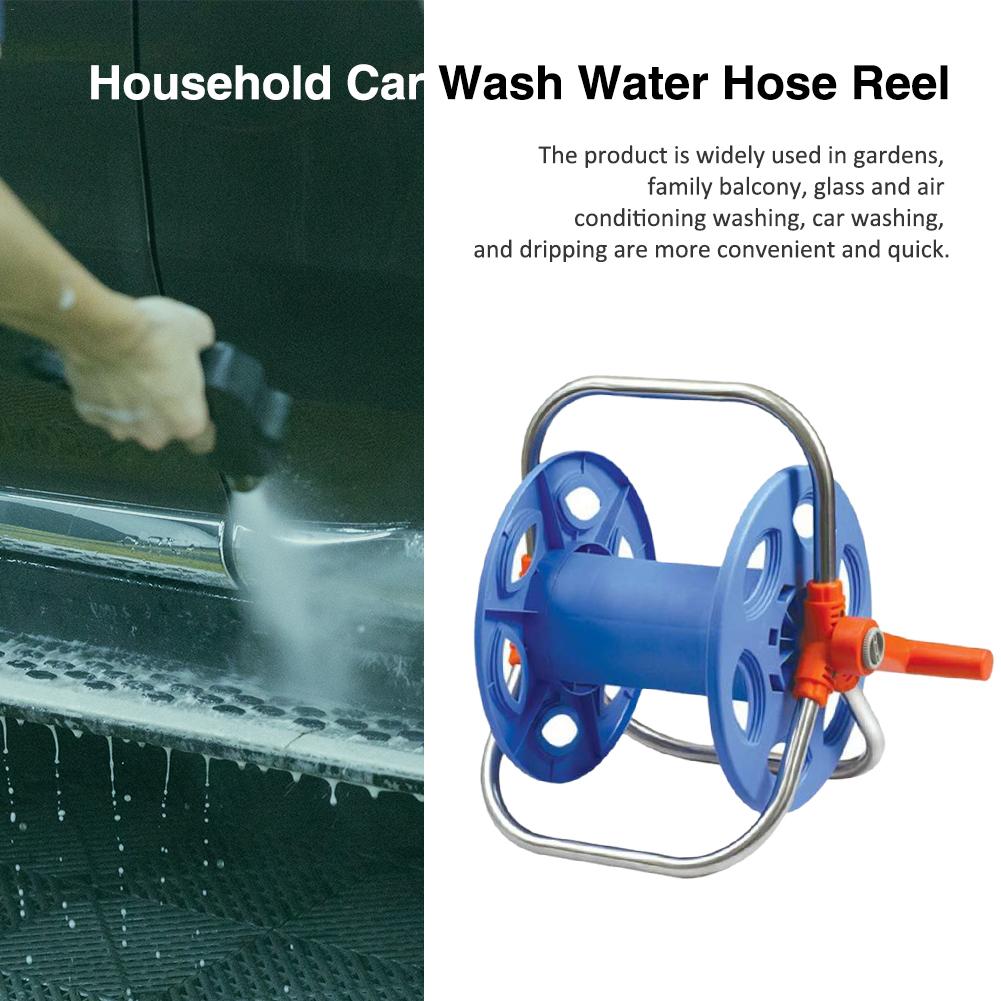 Portable 20m Household Garden Water Hose Reel Cart Pipe Storage Car Washer PipeHose Winding Tool Rack Holder