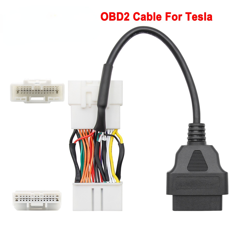 26pin+20pin For Tesla OBD2 Connector Adapter OBD to OBD2 16Pin For Tesla OBD 2 OBD2 Car Diagnostic Auto Tool Car Extension Cable