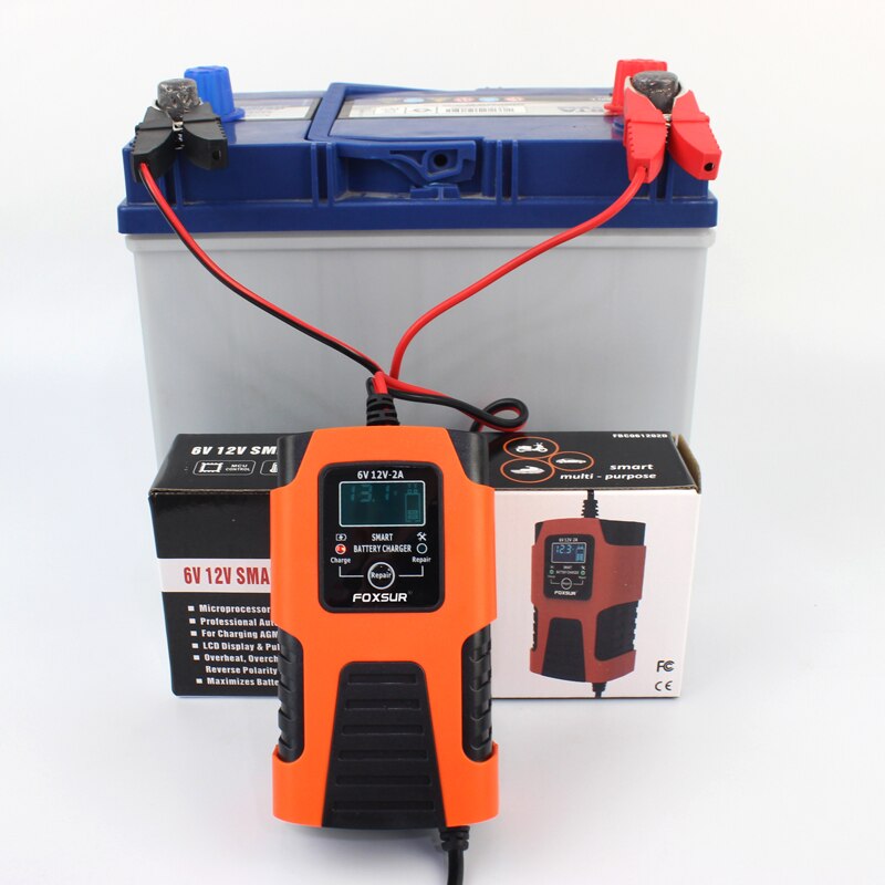 2A Fully-Automatic Smart Charger, 6V and 12V Battery Charger, Battery Maintainer, Trickle Charger, Battery Desulfator