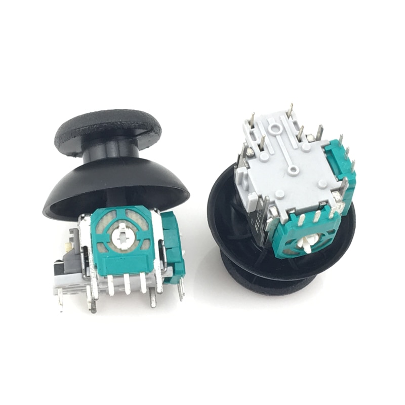 2pcs 3D Analog Axis 3D Joystick Module Potentiometer With 2xBlack Thumb Sticks For Playstation 4 PS4 Controller Repair