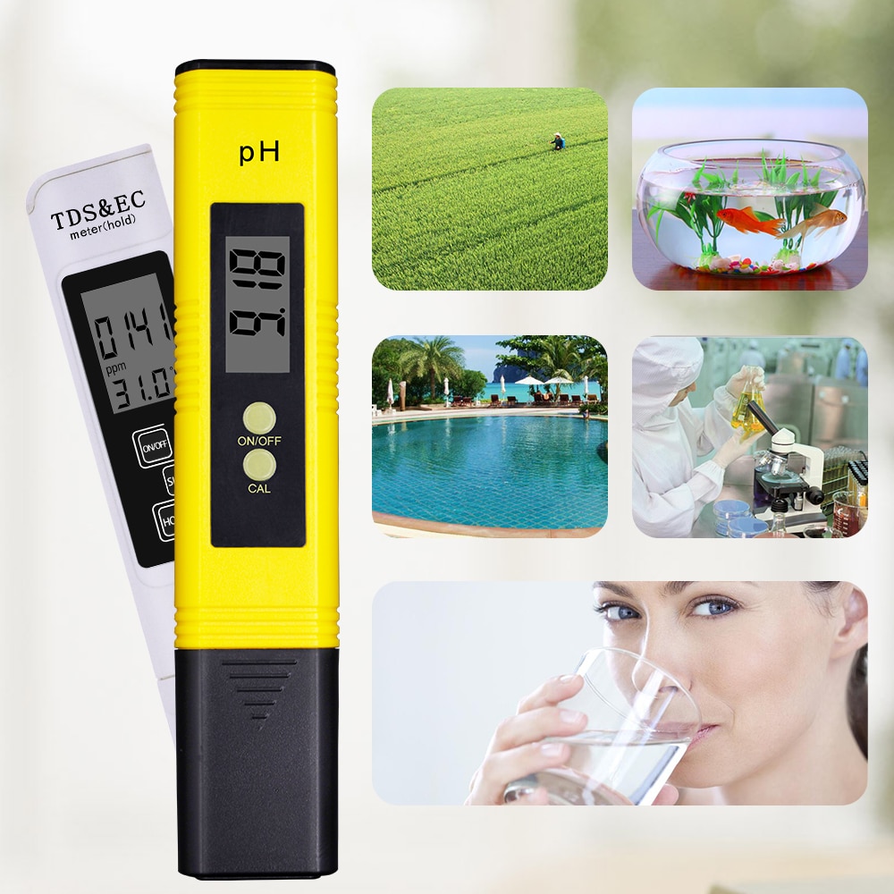 Digital 0.0-14.0 PH Meter Tester 0-9990ppm Digital TDS EC LCD Water Purity PPM Aquarium Filter