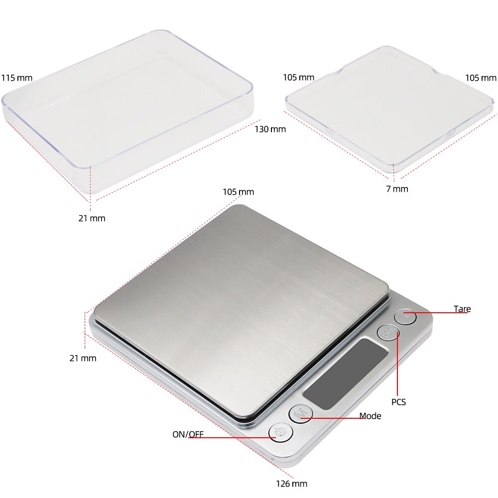 3000g 0.1g Electronic Scale 3kg Digital Scales Pocket Platform Scale Weight Balance Jewelry Weighing With 2 Trays 40% off