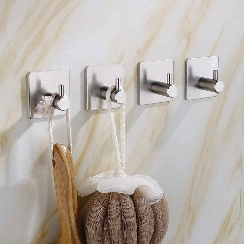 304 Stainless Steel Hook Self Adhesive Home Kitchen Wall Hook Coat Towel Hook for Bathroom Rustproof Hooks Hanger Rack Hanger
