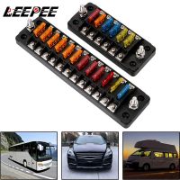 32V 75A Fuse Box Holder Flame Retardant 6 Ways 12 Ways Blade Fuse Block With Double Fuses Cover For Auto Car Marine Trike