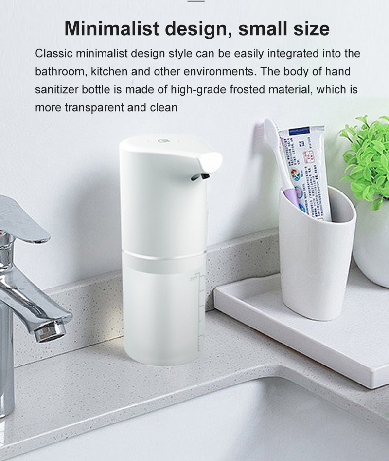 350ml Bathroom Automatic Soap Dispenser USB Charging Infrared Induction Foam Kitchen Hand Sanitizer Touch Bathroom Accessories