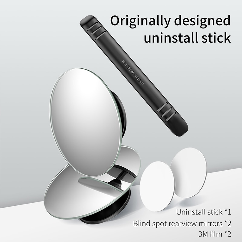 360 Degree Universal Blind Spot Mirror For Car HOT Sale Frameless  Wide Angle Telescopic Inspection Parking Mirror