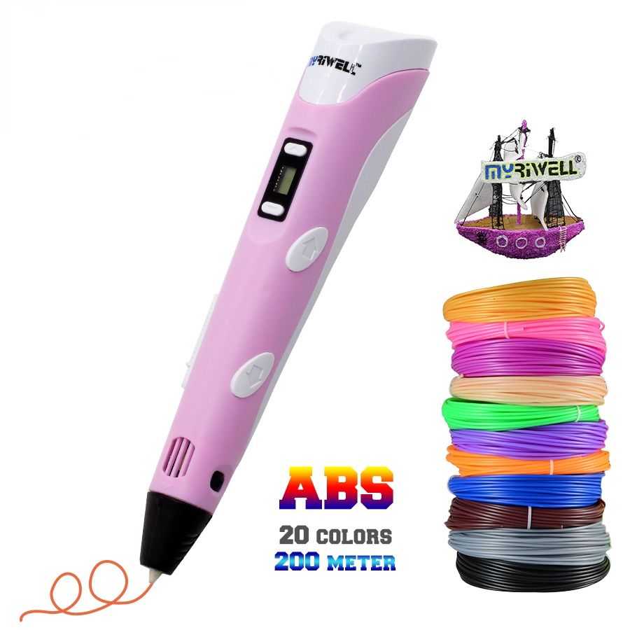 3D Pen DIY 3D Printer Pen Drawing Pens 3d Printing Best for Kids With ABS Filament 1.75mm Christmas Birthday Gift