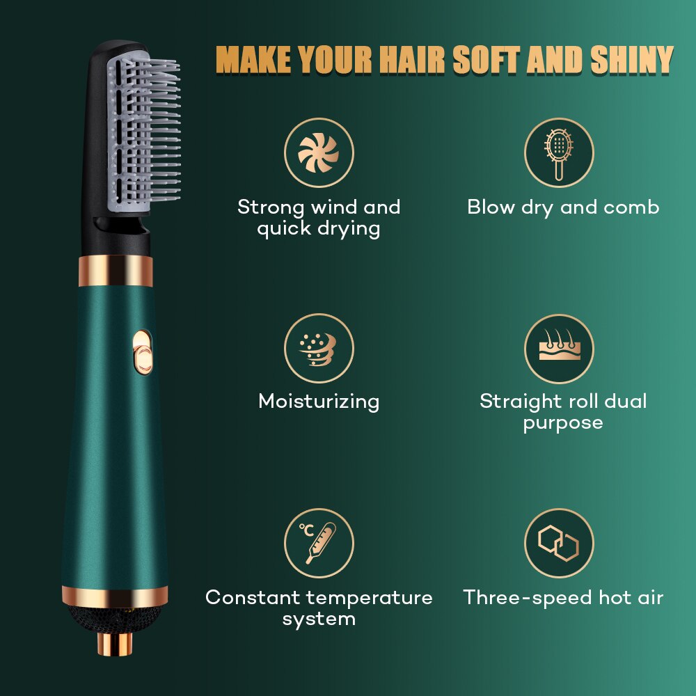 3in1 Hair Dryer Brush Volumizer Hot Air Brush Blow Dryer Brush Curler Straightener Professional Negative Ionic Hair Styler Tools