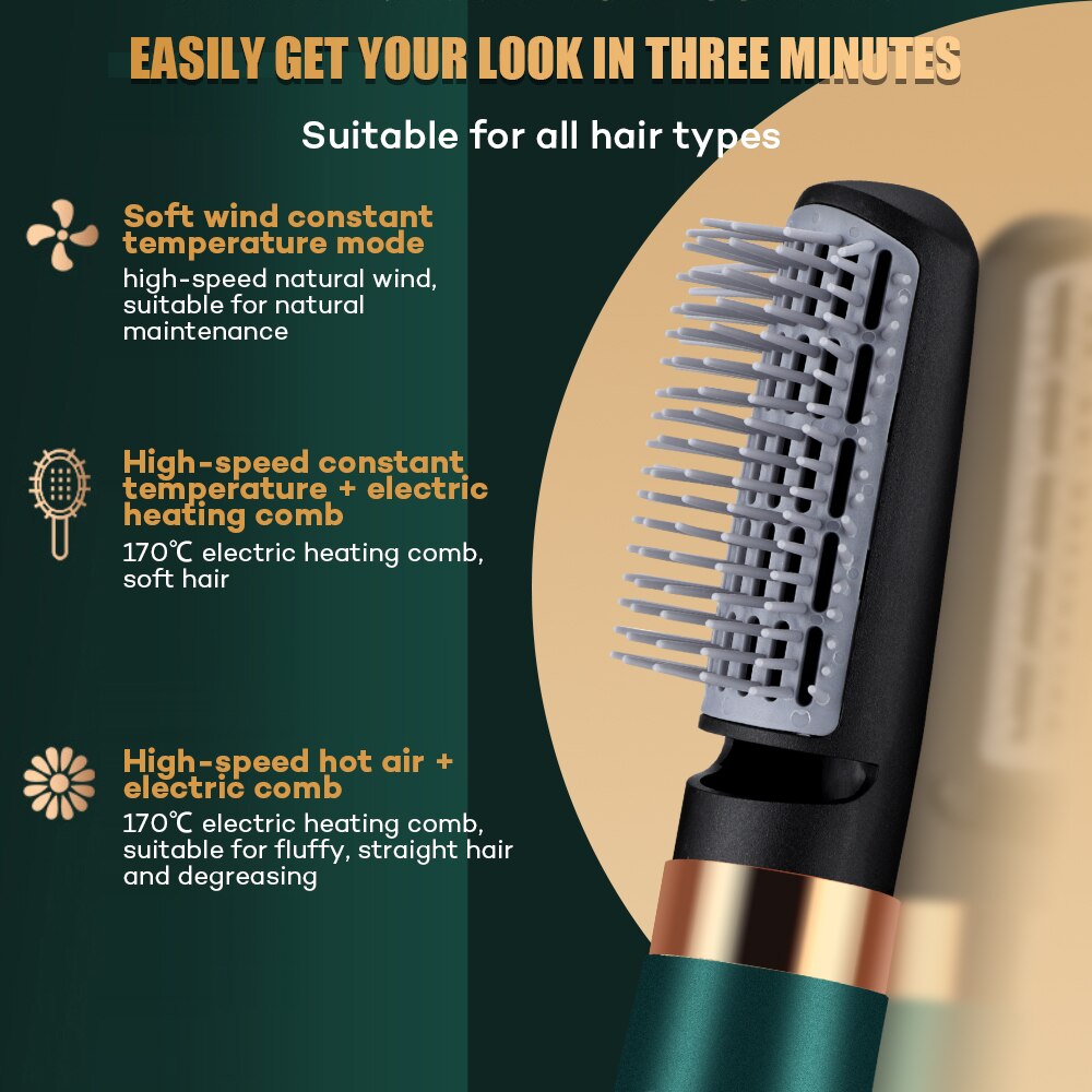 3in1 Hair Dryer Brush Volumizer Hot Air Brush Blow Dryer Brush Curler Straightener Professional Negative Ionic Hair Styler Tools