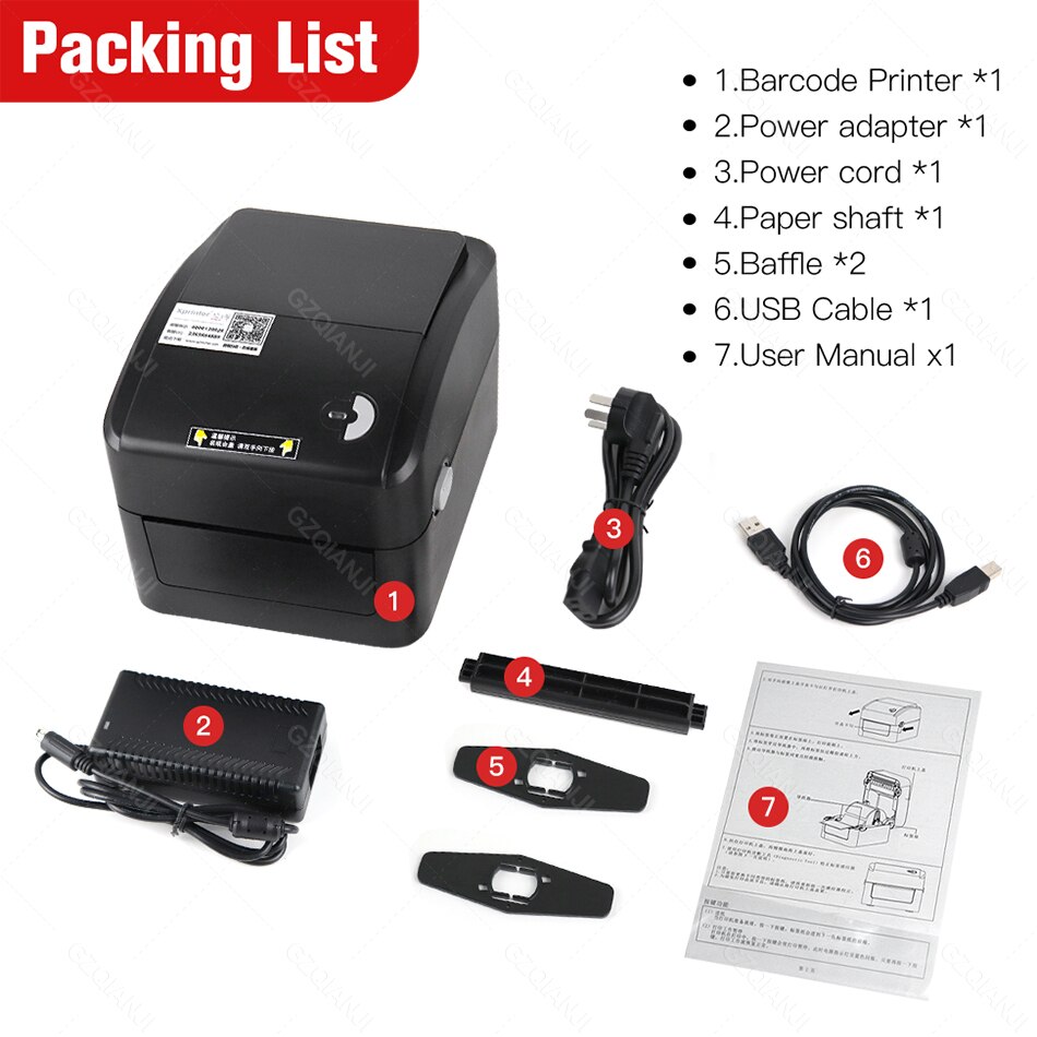 XP-420B 4 inch Thermal Shipping Label Printer 4×6 Label USB BT Wifi Barcode Sticker Printer 100mm Paper Printing Express Lable Printer