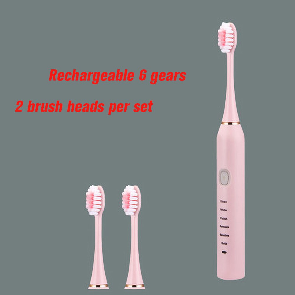 4 Pcs Electric Toothbrush Head Usb Charging Smart Sonic Six-Speed Adult Waterproof Soft Hair Vibrating Toothbrush Head