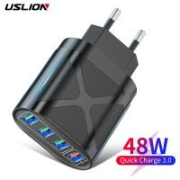 4 Port USB Charger Quick Charge QC 3.0 48W Wall Travel Phone Fast Charging For Samsung Xiaomi mi 11 EU US UK Plug Adapter