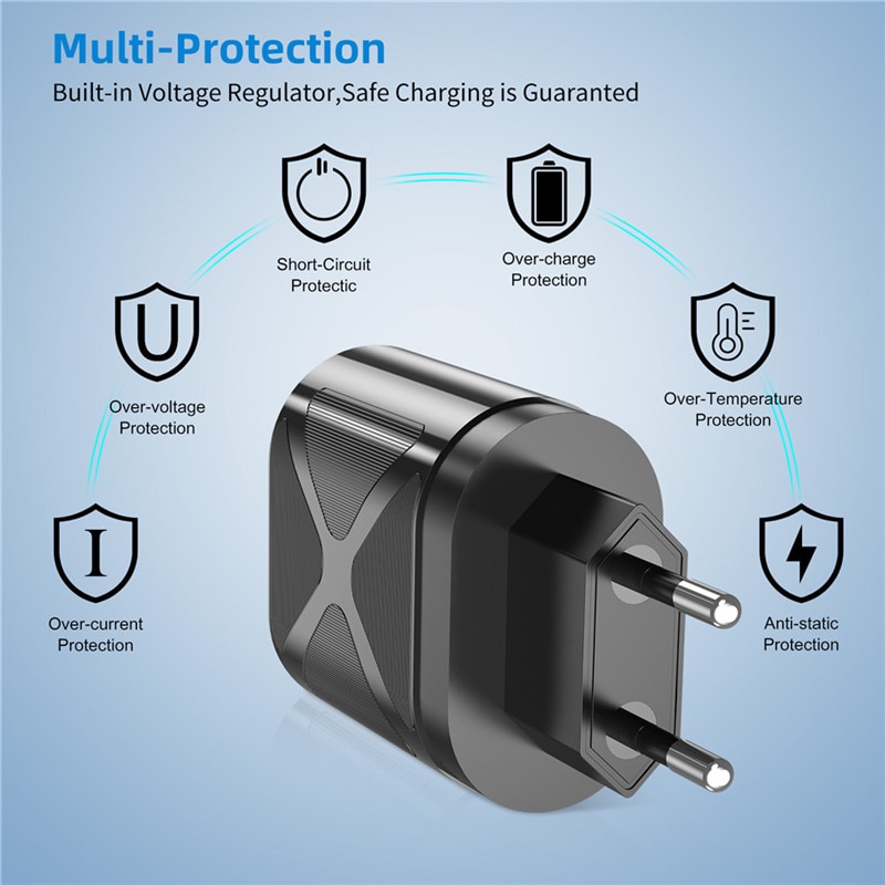 4 Port USB Charger Quick Charge QC 3.0 48W Wall Travel Phone Fast Charging For Samsung Xiaomi mi 11 EU US UK Plug Adapter